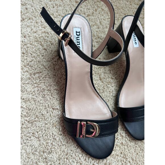 Black Dune London Ankle Strap Sandal Heel 39 US 8 - Picture 4 of 7